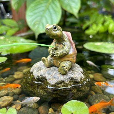 OEM Mini Tortuga Decorativa Para Jardín, Estatua De Tortuga Para Estanque Pequeño, Adorno Exterior Resistente A La Intemperie Para Estanque, Balcón O Terraza (tortuga Melocotón). OEM Mini Tortuga Decorativa Para Jardín, Estatua De Tortuga Para Estanque Pequeño, Adorno Exterior Resistente A La Intemperie Para Estanque, Balcón O Terraza (tortuga Melocotón).
