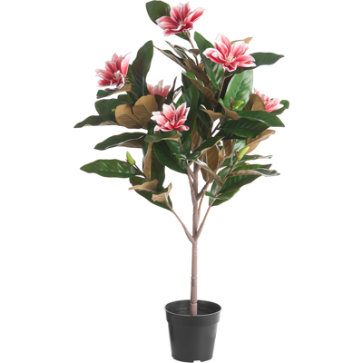 BELIANI Planta Artificial En Maceta Con Flores Decoración Moderna De Plástico Para Interiores Hecha A Mano 90 Cm Rojo Magnolia Tree BELIANI Planta Artificial En Maceta Con Flores Decoración Moderna De Plástico Para Interiores Hecha A Mano 90 Cm Rojo Magnolia Tree