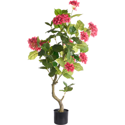 BELIANI Planta Artificial En Maceta Con Flores Decoración Moderna De Plástico Para Interiores Hecha A Mano 120 Cm Rojo Hortensium BELIANI Planta Artificial En Maceta Con Flores Decoración Moderna De Plástico Para Interiores Hecha A Mano 120 Cm Rojo Hortensium