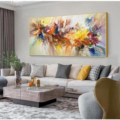 OEM Cuadro Abstracto Grande Con Flores Coloridas, Póster Artístico Sobre Lienzo Para Decoración De Paredes De Sala De Estar, 60x120cm, Sin Marco. OEM Cuadro Abstracto Grande Con Flores Coloridas, Póster Artístico Sobre Lienzo Para Decoración De Paredes De Sala De Estar, 60x120cm, Sin Marco.