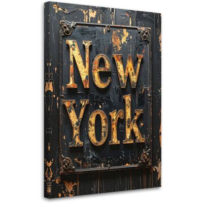 FEEBY Cuadro Sobre Lienzo, Letras Tipográficas De Nueva York Imitación Pintura, 80x120 FEEBY Cuadro Sobre Lienzo, Letras Tipográficas De Nueva York Imitación Pintura, 80x120