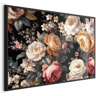 OEM Póster: Flores Coloridas Sobre Fondo Negro OEM Póster: Flores Coloridas Sobre Fondo Negro