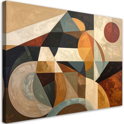 FEEBY Cuadro En Lienzo, Arte Geométrico Abstracto En Tonos Tierra, 120x80 FEEBY Cuadro En Lienzo, Arte Geométrico Abstracto En Tonos Tierra, 120x80