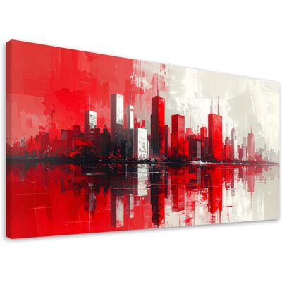 FEEBY Cuadro En Lienzo, Edificios Rojos De La Ciudad Imitación Pintura, 120x60 FEEBY Cuadro En Lienzo, Edificios Rojos De La Ciudad Imitación Pintura, 120x60
