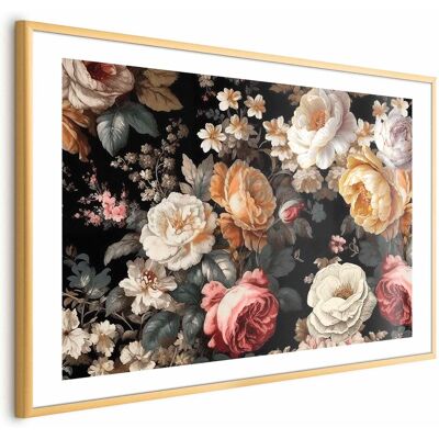 OEM Póster: Flores Coloridas Sobre Fondo Negro OEM Póster: Flores Coloridas Sobre Fondo Negro