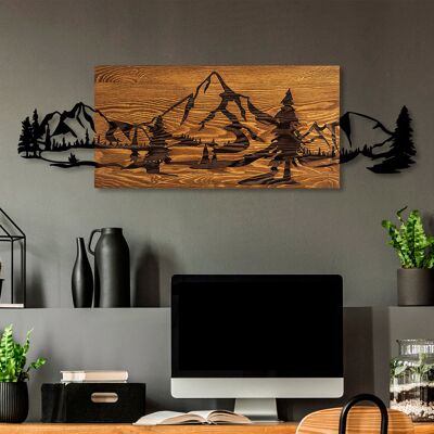 DMORA Cuadro Mitorori, Estructura De Metal Marrón, Madera Nobilitada, 30x95h Cm Negro DMORA Cuadro Mitorori, Estructura De Metal Marrón, Madera Nobilitada, 30x95h Cm Negro