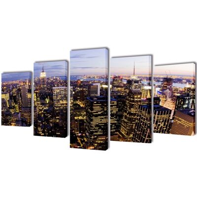 DÉCOSHOP26 Ienzo De Decoración De Pared Juego De 5 Piezas 200x100cm New York Dec0202 DÉCOSHOP26 Ienzo De Decoración De Pared Juego De 5 Piezas 200x100cm New York Dec0202