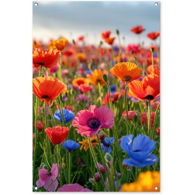 ONLYWOW Póster De Jardín Flores - Amapolas - Colorido - Naturaleza 80x120 ONLYWOW Póster De Jardín Flores - Amapolas - Colorido - Naturaleza 80x120
