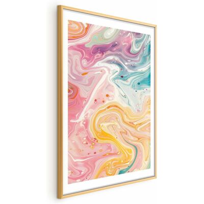 OEM Póster - Caos Colorido - Formas Dinámicas En Tonos Rosas, Amarillos Y Azules OEM Póster - Caos Colorido - Formas Dinámicas En Tonos Rosas, Amarillos Y Azules