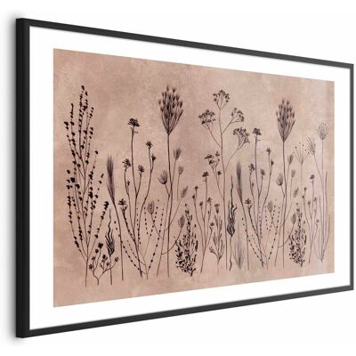 OEM Póster - Flores Silvestres - Plantas Negras Sobre Fondo Encalado OEM Póster - Flores Silvestres - Plantas Negras Sobre Fondo Encalado