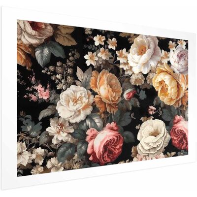 OEM Póster: Flores Coloridas Sobre Fondo Negro OEM Póster: Flores Coloridas Sobre Fondo Negro