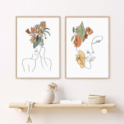 CSPARKV Cuadro Minimalista De Una Mujer, Dibujo Lineal, Arte De Pared, Póster Abstracto Del Cuerpo De Una Mujer, Lámina, Fotografía, Decoración De Salón - (50x70cm) X2 Sin Marco CSPARKV Cuadro Minimalista De Una Mujer, Dibujo Lineal, Arte De Pared, Póster Abstracto Del Cuerpo De Una Mujer, Lámina, Fotografía, Decoración De Salón - (50x70cm) X2 Sin Marco