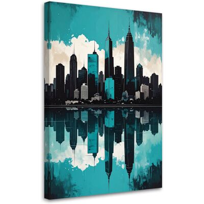 FEEBY Impresión De Imagen, Edificios Modernos Ciudad Turquesa, 60x90 FEEBY Impresión De Imagen, Edificios Modernos Ciudad Turquesa, 60x90