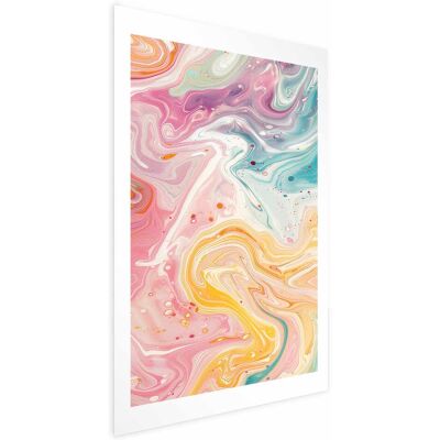 OEM Póster - Caos Colorido - Formas Dinámicas En Tonos Rosas, Amarillos Y Azules OEM Póster - Caos Colorido - Formas Dinámicas En Tonos Rosas, Amarillos Y Azules