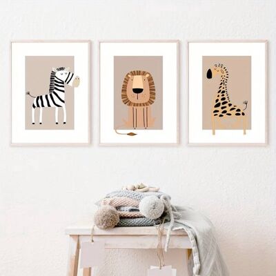 OEM Juego De 3 Lienzos 'áfrica',pósteres De Lienzo,30x40cm,habitación Infantil,póster De Animales,decoración De Pared OEM Juego De 3 Lienzos 'áfrica',pósteres De Lienzo,30x40cm,habitación Infantil,póster De Animales,decoración De Pared