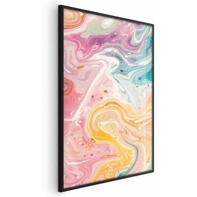 OEM Póster - Caos Colorido - Formas Dinámicas En Tonos Rosas, Amarillos Y Azules OEM Póster - Caos Colorido - Formas Dinámicas En Tonos Rosas, Amarillos Y Azules