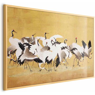 OEM Póster - Grullas Japonesas - Una Bandada De Aves Sobre Un Fondo Dorado, Basado En Una Pintura De Ishida Yūtei. OEM Póster - Grullas Japonesas - Una Bandada De Aves Sobre Un Fondo Dorado, Basado En Una Pintura De Ishida Yūtei.