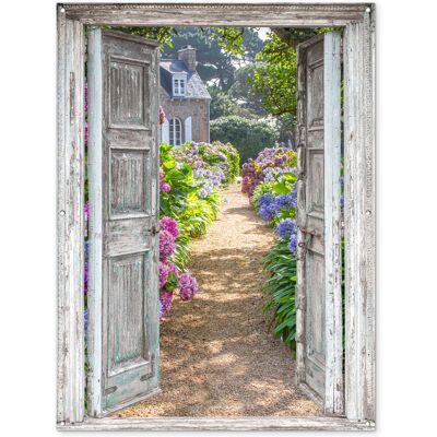 ONLYWOW Póster De Jardín Mirada - Hortensia - Flores 120x160 ONLYWOW Póster De Jardín Mirada - Hortensia - Flores 120x160