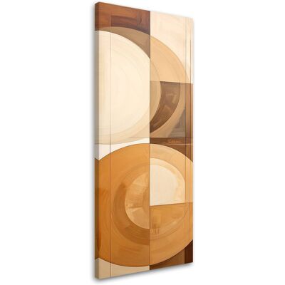 FEEBY Cuadro Sobre Lienzo, Círculos Geométricos En Tonos Beige, 50x150 FEEBY Cuadro Sobre Lienzo, Círculos Geométricos En Tonos Beige, 50x150