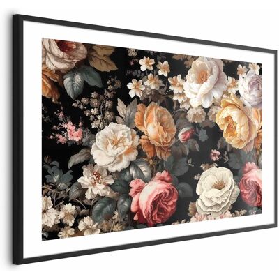 OEM Póster: Flores Coloridas Sobre Fondo Negro OEM Póster: Flores Coloridas Sobre Fondo Negro