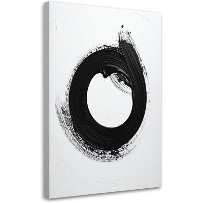 FEEBY Impresión De Imagen, Abstracción Imitación Pintura Círculo Blanco Y Negro, 80x120 FEEBY Impresión De Imagen, Abstracción Imitación Pintura Círculo Blanco Y Negro, 80x120