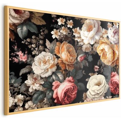 OEM Póster: Flores Coloridas Sobre Fondo Negro OEM Póster: Flores Coloridas Sobre Fondo Negro