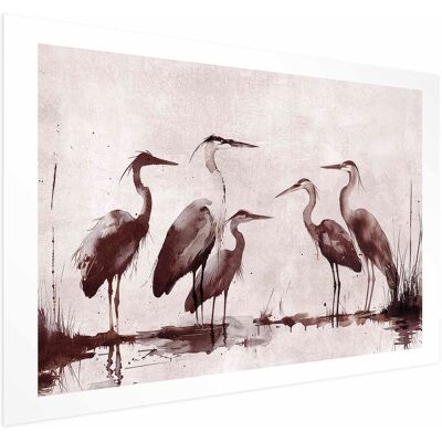 OEM Póster - Garzas Pintadas Con Tinta OEM Póster - Garzas Pintadas Con Tinta