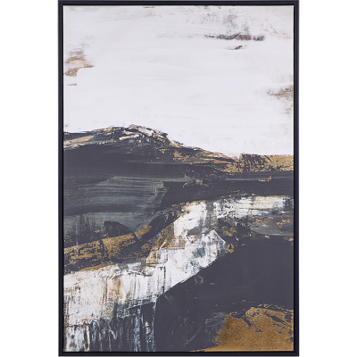 Beliani Impresión en Lienzo Blanco y Negro - 93 x 63 cm Marco MDF Moderno Geométrico Beliani Impresión en Lienzo Blanco y Negro - 93 x 63 cm Marco MDF Moderno Geométrico