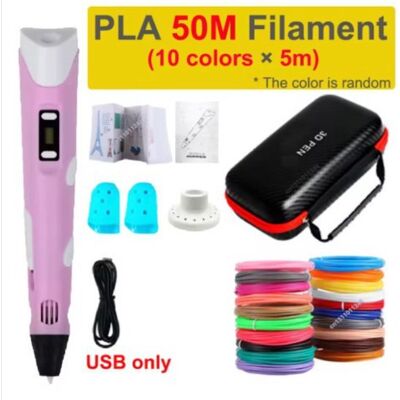 OEM Lápiz De Impresión 3d Para Niños, Modelo Usb Con Área De 5 M X 10 Colores + Libro Pintura Plegable + 2 Fundas Dedos + Bolsa Almacenamiento, Rosa OEM Lápiz De Impresión 3d Para Niños, Modelo Usb Con Área De 5 M X 10 Colores + Libro Pintura Plegable + 2 Fundas Dedos + Bolsa Almacenamiento, Rosa