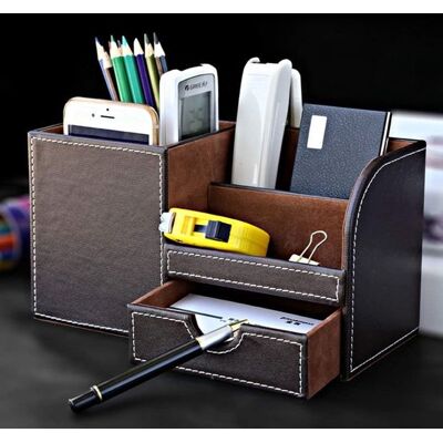 OEM Organizador De Escritorio,sistema De Almacenamiento,4 Compartimentos,estuche Para Bolígrafos,estuche Para Lápices,material De Oficina (marrón) OEM Organizador De Escritorio,sistema De Almacenamiento,4 Compartimentos,estuche Para Bolígrafos,estuche Para Lápices,material De Oficina (marrón)
