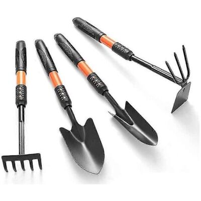 OEM Outils De Jardin, Ensemble De 4 Outils De Jardin Pour Adultes, Manches Ergonomiques Allongés, Comprenant Pelle, Râteau À Main, Désherbeur Manuel Et Houe. OEM Outils De Jardin, Ensemble De 4 Outils De Jardin Pour Adultes, Manches Ergonomiques Allongés, Comprenant Pelle, Râteau À Main, Désherbeur Manuel Et Houe.