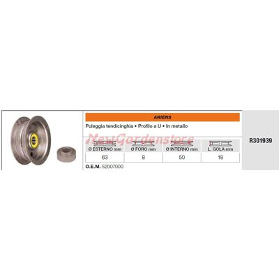 Polea Tensora Ariens Para Tractor De Césped Cruzado R301939 Polea Tensora Ariens Para Tractor De Césped Cruzado R301939