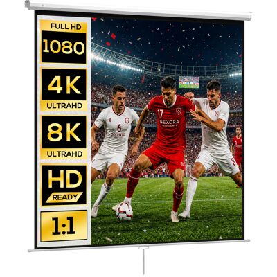 OEM Pantalla De Proyector Manual 120 Pulgadas Pantalla De Proyección Portátil Formato 1:1 Para Interior Y Exterior Cine En Casa Patio 207x207 Cm Blanco OEM Pantalla De Proyector Manual 120 Pulgadas Pantalla De Proyección Portátil Formato 1:1 Para Interior Y Exterior Cine En Casa Patio 207x207 Cm Blanco