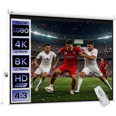 JHY DESIGN Pantalla De Proyección Motorizada De 120 Pulgadas, Formato 4:3, Ajustable, Para Montaje En Pared O Techo. JHY DESIGN Pantalla De Proyección Motorizada De 120 Pulgadas, Formato 4:3, Ajustable, Para Montaje En Pared O Techo.