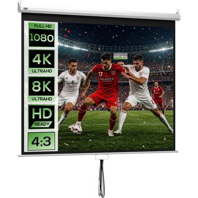 JHY DESIGN Pantalla De Proyección De 100 Pulgadas Con Altura Ajustable, Relación De Aspecto 16:9/4:3, 210 X 8,6 X 7 Cm, Blanco Y Negro. JHY DESIGN Pantalla De Proyección De 100 Pulgadas Con Altura Ajustable, Relación De Aspecto 16:9/4:3, 210 X 8,6 X 7 Cm, Blanco Y Negro.