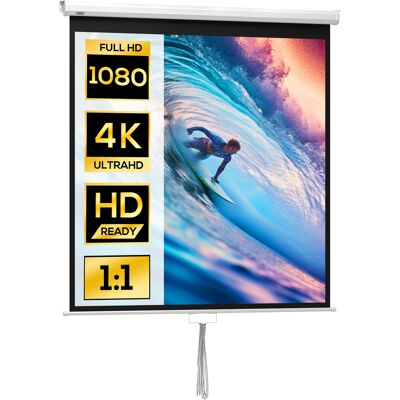 JHY DESIGN Pantalla De Proyección De Tv Y Cine En Casa De 85 Pulgadas, Proyector De Vídeo 4k Hd 1:1, 162,5 X 8 X 162 Cm JHY DESIGN Pantalla De Proyección De Tv Y Cine En Casa De 85 Pulgadas, Proyector De Vídeo 4k Hd 1:1, 162,5 X 8 X 162 Cm