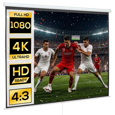 Homcom Pantalla De Proyector Manual 120 Pulgadas, Pantalla De Proyección, Formato 4:3/16:9, Para Interior Y Exterior, Cine En Casa, 244x183 Cm, Blanco Homcom Pantalla De Proyector Manual 120 Pulgadas, Pantalla De Proyección, Formato 4:3/16:9, Para Interior Y Exterior, Cine En Casa, 244x183 Cm, Blanco