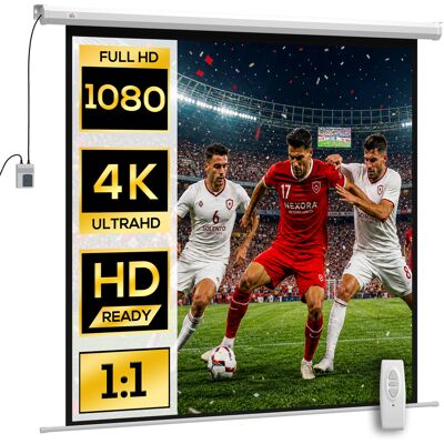 Homcom Pantalla De Proyector Eléctrica 92 Pulgadas, Pantalla De Proyección Con Control Remoto, Formato 1:1, Hd 4k, Para Interior Y Exterior, Blanco Homcom Pantalla De Proyector Eléctrica 92 Pulgadas, Pantalla De Proyección Con Control Remoto, Formato 1:1, Hd 4k, Para Interior Y Exterior, Blanco