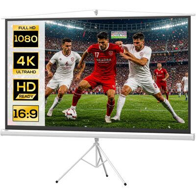 JHY DESIGN Pantalla De Proyección De 100 Pulgadas Con Trípode De Altura Ajustable, Pantalla 4k Hd 16:9 JHY DESIGN Pantalla De Proyección De 100 Pulgadas Con Trípode De Altura Ajustable, Pantalla 4k Hd 16:9