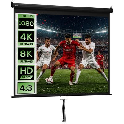JHY DESIGN Pantalla De Proyección Hd 4k De 120" (formato 4:3), Carcasa Metálica, Altura Ajustable Manualmente, 244 X 183 Cm, Color Negro. JHY DESIGN Pantalla De Proyección Hd 4k De 120" (formato 4:3), Carcasa Metálica, Altura Ajustable Manualmente, 244 X 183 Cm, Color Negro.