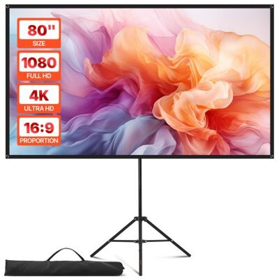 OEM Pantalla De Proyector Con Trípode, Pantalla De Proyección Portátil Antiarruga De 203,2 Cm Con Bolsa De Transporte Ángulo Amplio De 160° 16:9 4k Hd Para Presentaciones De Cine En Casa OEM Pantalla De Proyector Con Trípode, Pantalla De Proyección Portátil Antiarruga De 203,2 Cm Con Bolsa De Transporte Ángulo Amplio De 160° 16:9 4k Hd Para Presentaciones De Cine En Casa