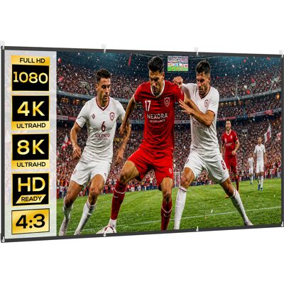 JHY DESIGN Pantalla De Proyección Manual De 100 Pulgadas, Relación De Aspecto 16:9, Hd 4k/8k, Blanca, Para Uso Interior Y Exterior. JHY DESIGN Pantalla De Proyección Manual De 100 Pulgadas, Relación De Aspecto 16:9, Hd 4k/8k, Blanca, Para Uso Interior Y Exterior.