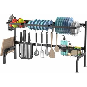 Escurridor De Platos, Escurreplatos Sobre El Fregadero, Escurreplatos Ajustable En 2 Niveles (53-99 Cm), Acero Inoxidable 4 Cestas Y 8 Ganchos, Soportes Para Utensilios Y Cuchillos - Costway Escurridor De Platos, Escurreplatos Sobre El Fregadero, Escurreplatos Ajustable En 2 Niveles (53-99 Cm), Acero Inoxidable 4 Cestas Y 8 Ganchos, Soportes Para Utensilios Y Cuchillos - Costway
