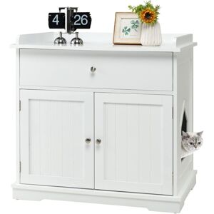Costway - Mueble Para Gatos, Cajón Y 2 Puertas, Casa Para Gatos 76 X 53 X 74 Cm Costway - Mueble Para Gatos, Cajón Y 2 Puertas, Casa Para Gatos 76 X 53 X 74 Cm