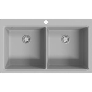 Fregadero Encastrable De Granito Gris De Dos Cubetas Vidaxl Fregadero Encastrable De Granito Gris De Dos Cubetas Vidaxl