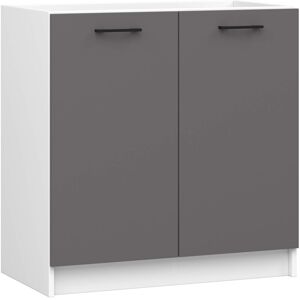 AKORD Armario De Cocina Para Fregadero S80 Oliwia Blanco 80 Cm 2 Puertas Frente En Color Gris Grafito 80x46x82 Cm AKORD Armario De Cocina Para Fregadero S80 Oliwia Blanco 80 Cm 2 Puertas Frente En Color Gris Grafito 80x46x82 Cm