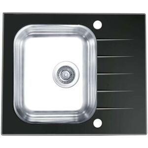 Alveus Altone - Fregadero 60x50 Cm, Con Control De Desagüe, Cristal Negro/acero Inoxidable 1114557 Alveus Altone - Fregadero 60x50 Cm, Con Control De Desagüe, Cristal Negro/acero Inoxidable 1114557
