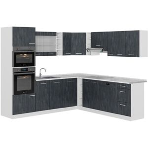 Vicco - Cocina esquinera R-Line, Hormigón negro/blanco, 237 x 247 cm sin encimera Vicco - Cocina esquinera R-Line, Hormigón negro/blanco, 237 x 247 cm sin encimera