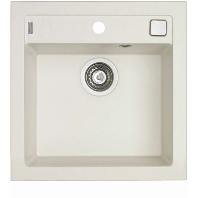 Alveus Formic - Fregadero De Granito 52x51 Cm, Con Control De Desagüe, Arctic 1128395 Alveus Formic - Fregadero De Granito 52x51 Cm, Con Control De Desagüe, Arctic 1128395