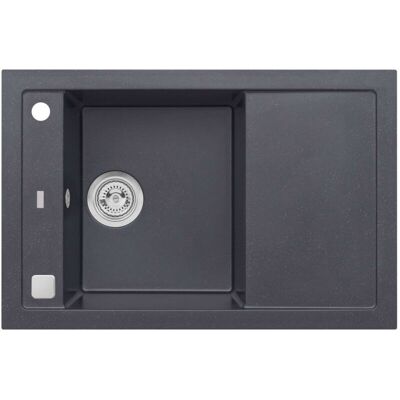 Alveus Formic - Fregadero De Granito 76x50 Cm, Con Control De Desagüe, Carbon 1108032 Alveus Formic - Fregadero De Granito 76x50 Cm, Con Control De Desagüe, Carbon 1108032